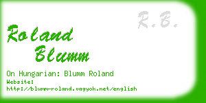 roland blumm business card